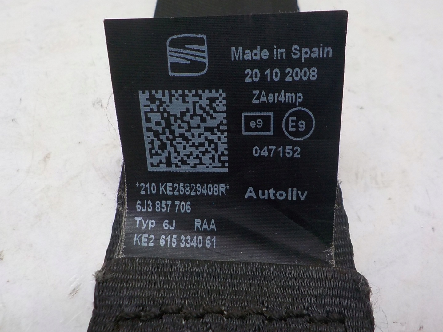 SEAT IBIZA IV Gurten Sicherheits Spanner 3D rechts 6J3857706