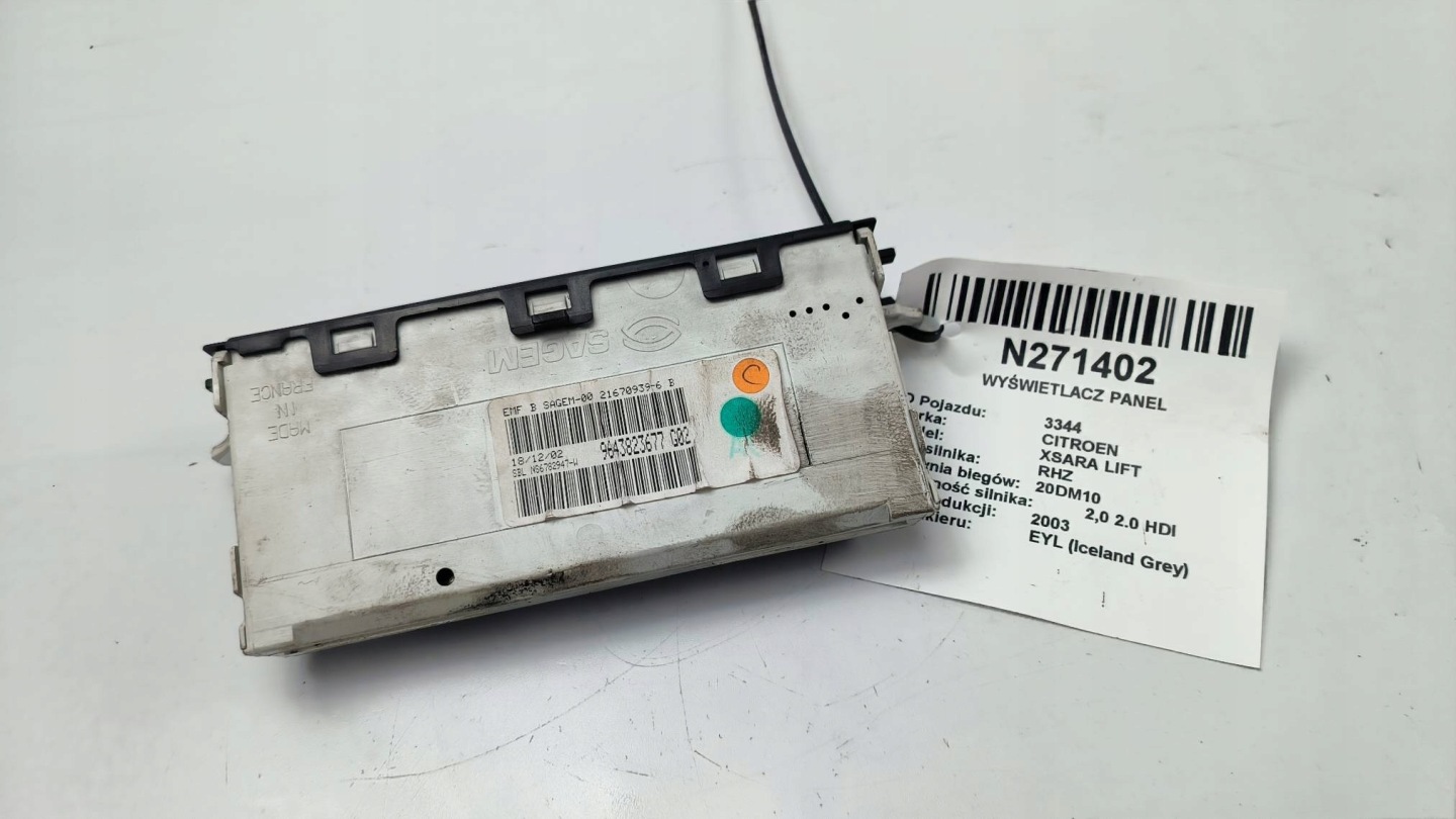 display PANEL 9643823677 CITROEN XSARA LIFT