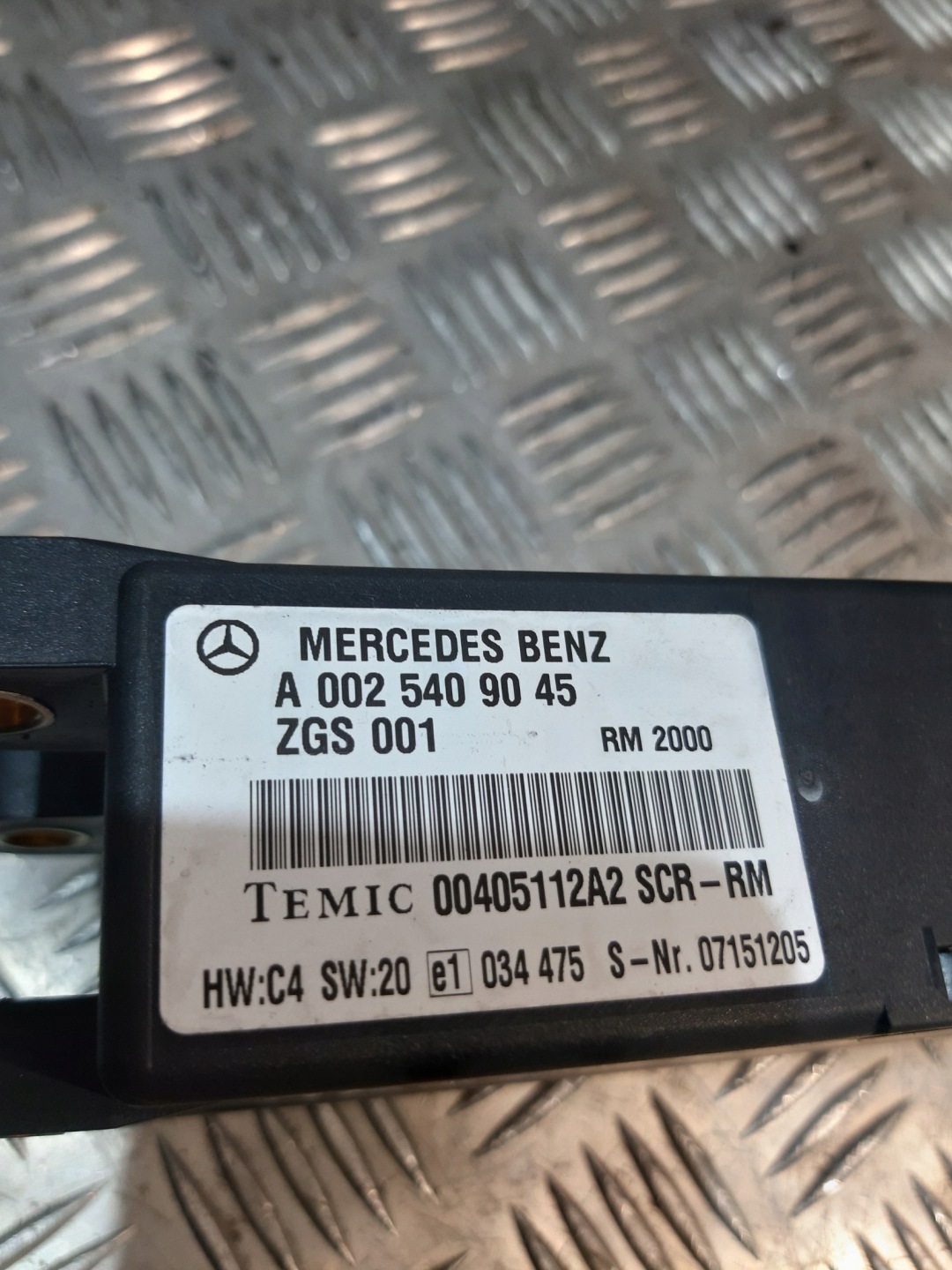 computer control unit ADBLUE MERCEDES A0025409045 ZGS 001