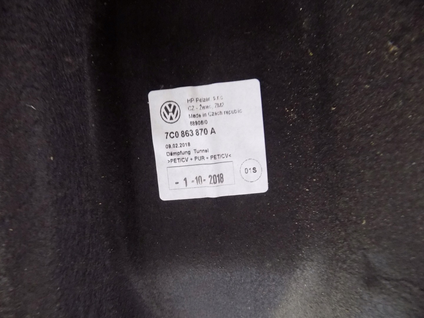 carpet soundproofing mats floor VW CRAFTER II MAN 2,0TDI