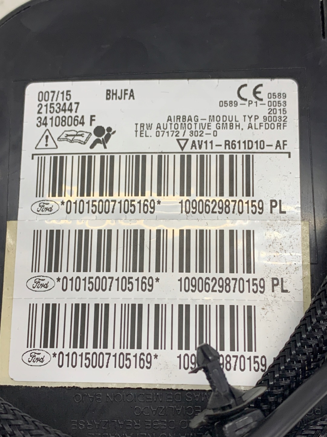 seat airbag right AV11-R611D10AF FORD B-MAX (2012-2017) 1.5TDCI