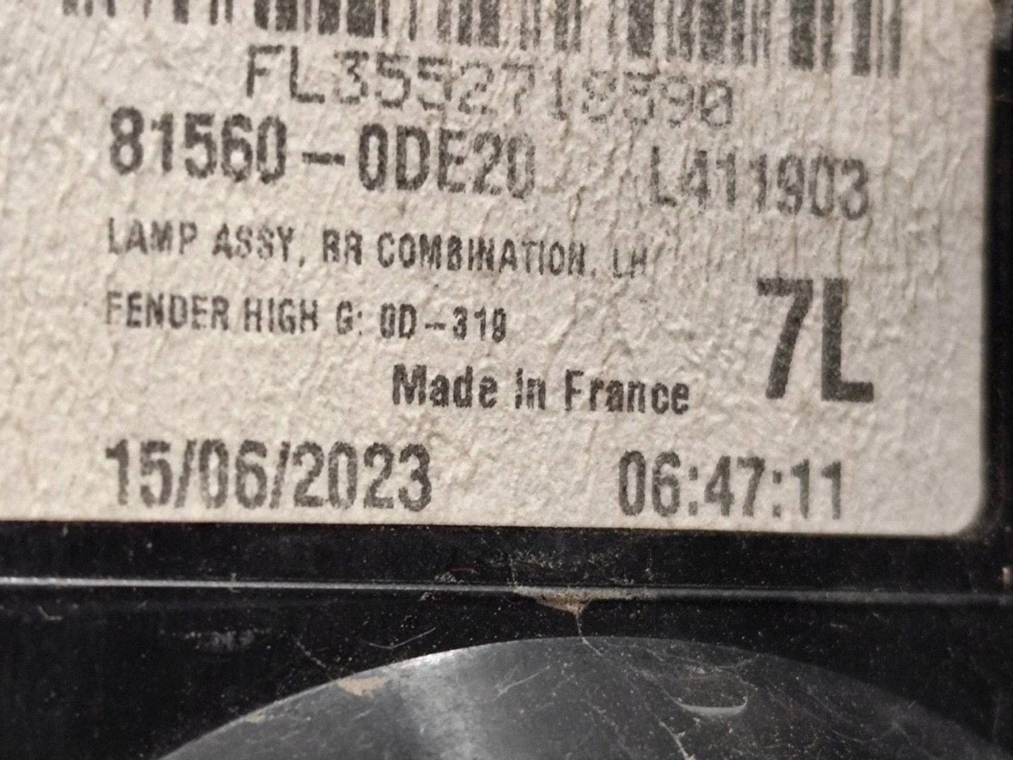 TOYOTA YARIS CROSS light rear left 815600DE20