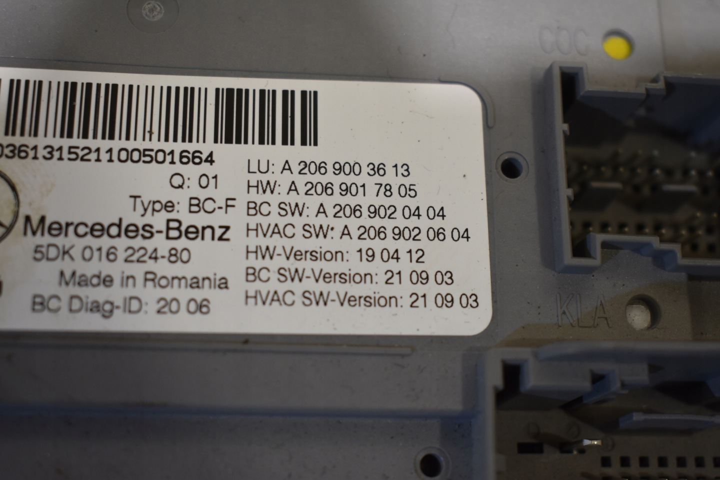 IDEALNY Unité commande confort MERCEDES W206 W223 1 9