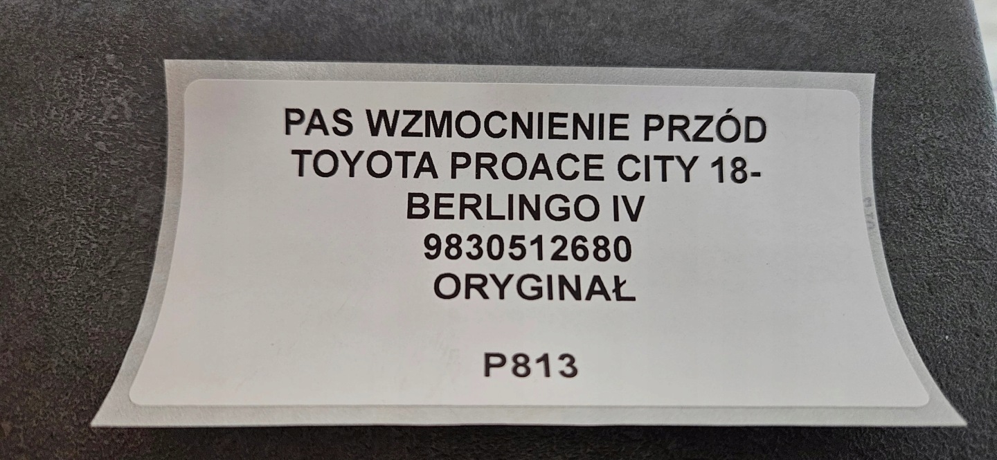 front panel, wall front TOYOTA PROACE CITY 18- BERLINGO IV 9830512680