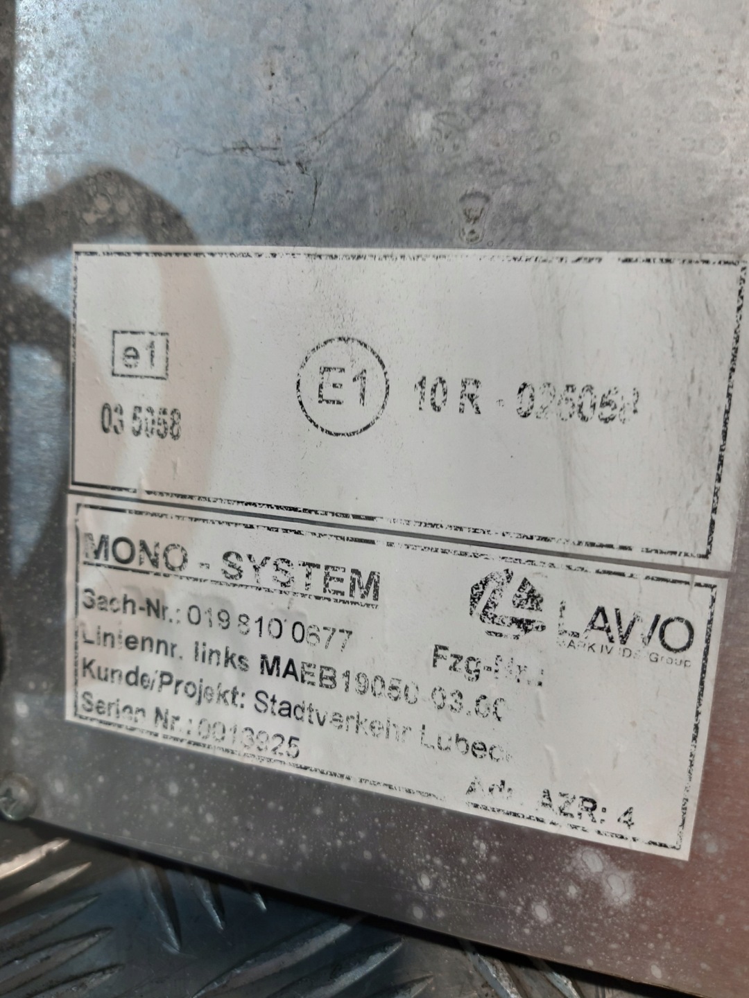 display LAWO MAEB19050-03.00 MONO SYSTEM