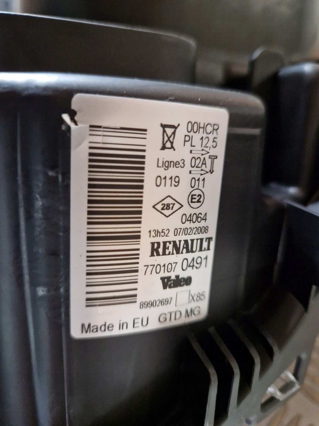 light left front lens RENAULT CLIO III 2005R->