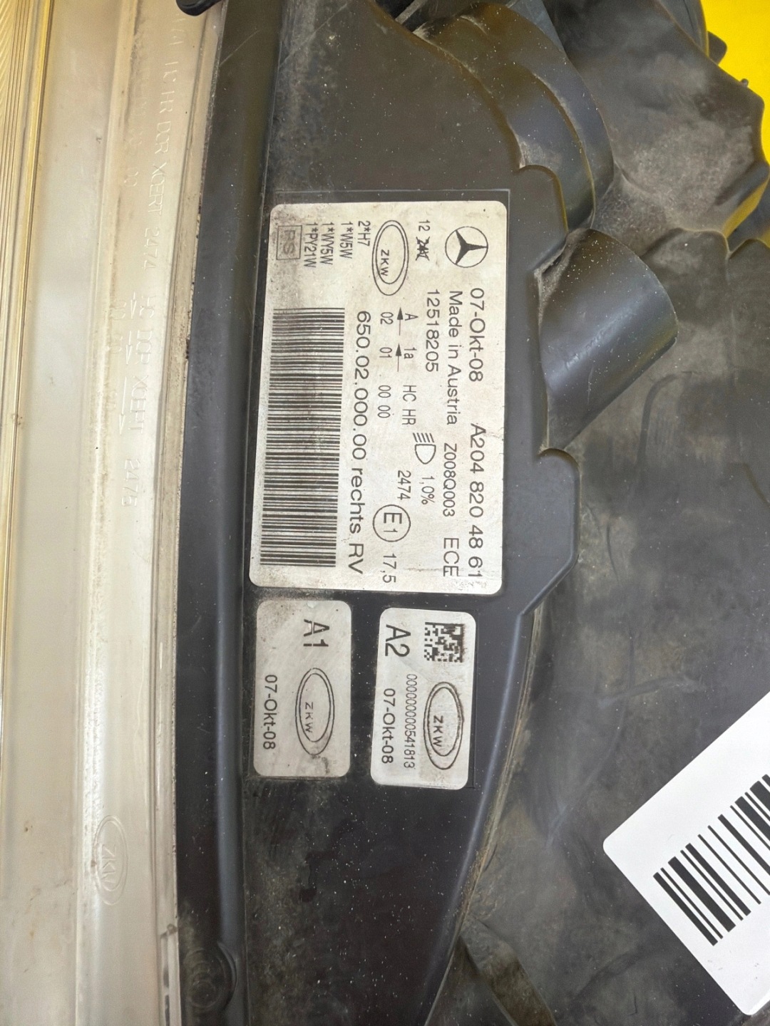 light right front Mercedes GLK W204 A2048204861 2008-2012 normal