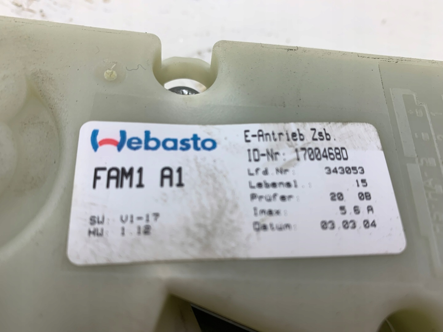 PEUGEOT 307 SW motor schiebedach 17004680