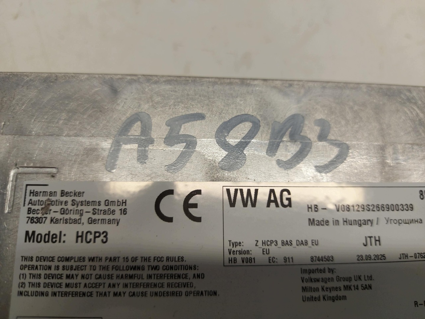 AUDI A5 8B3 B10 AVANT Radio Navigation 85F035012S