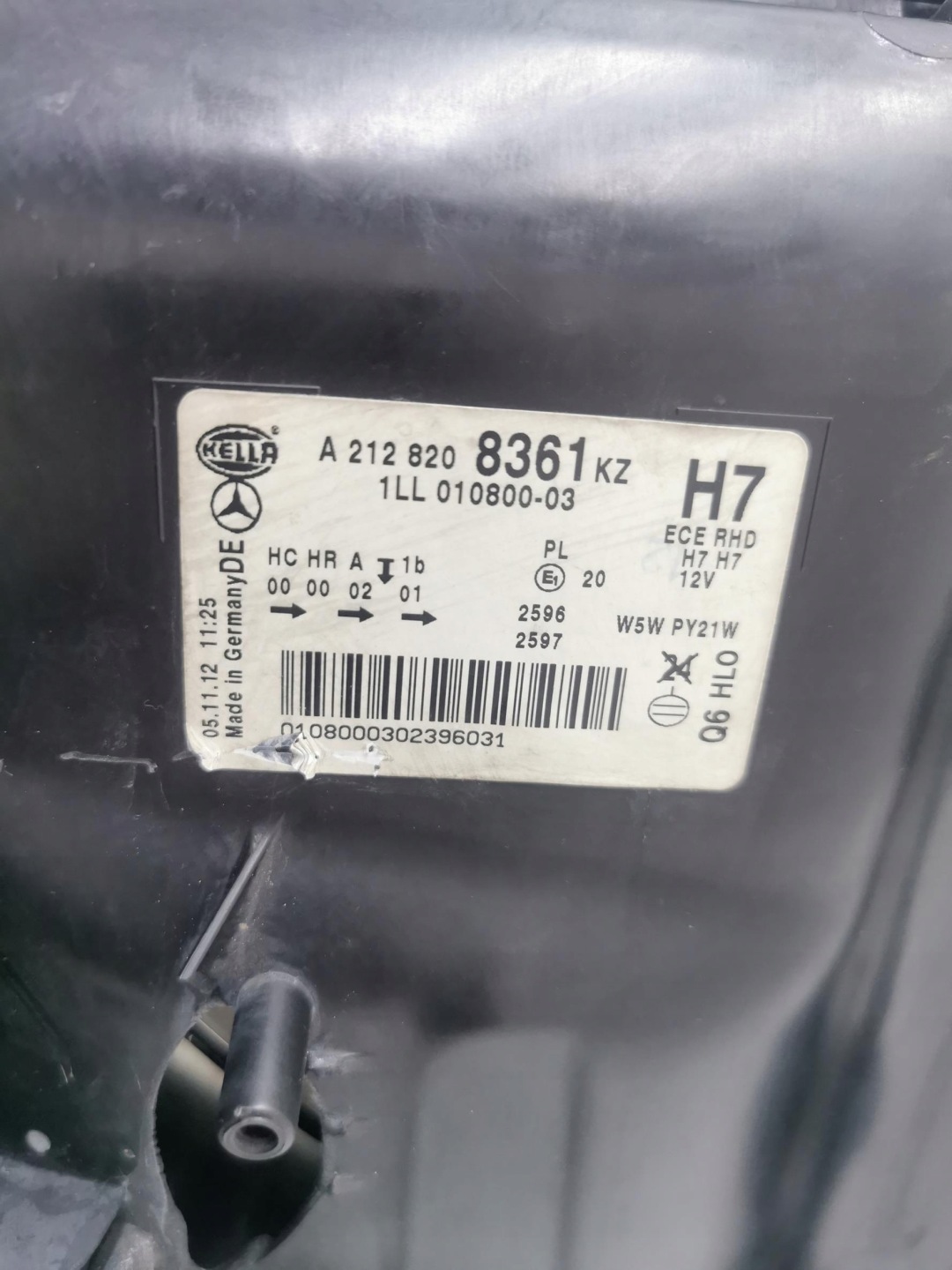 light left front BIXENON MERCEDES E-KLASA W212 UK