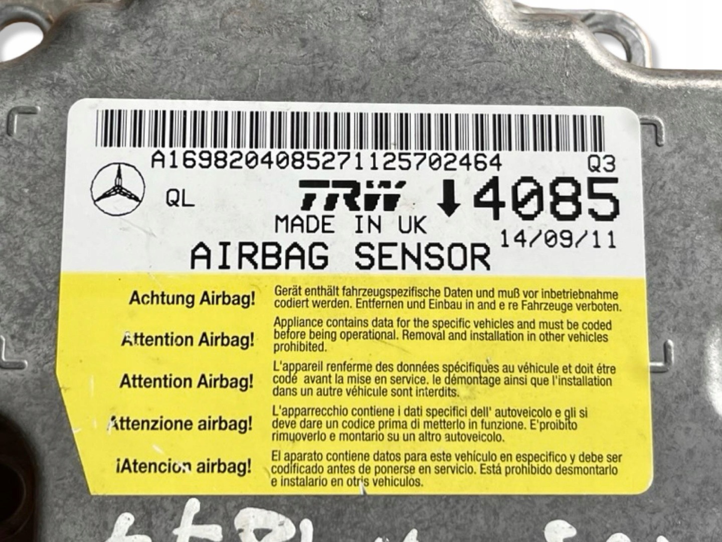 modulo airbag Mercedes-Benz A W169 facelift 2011 A1698204085