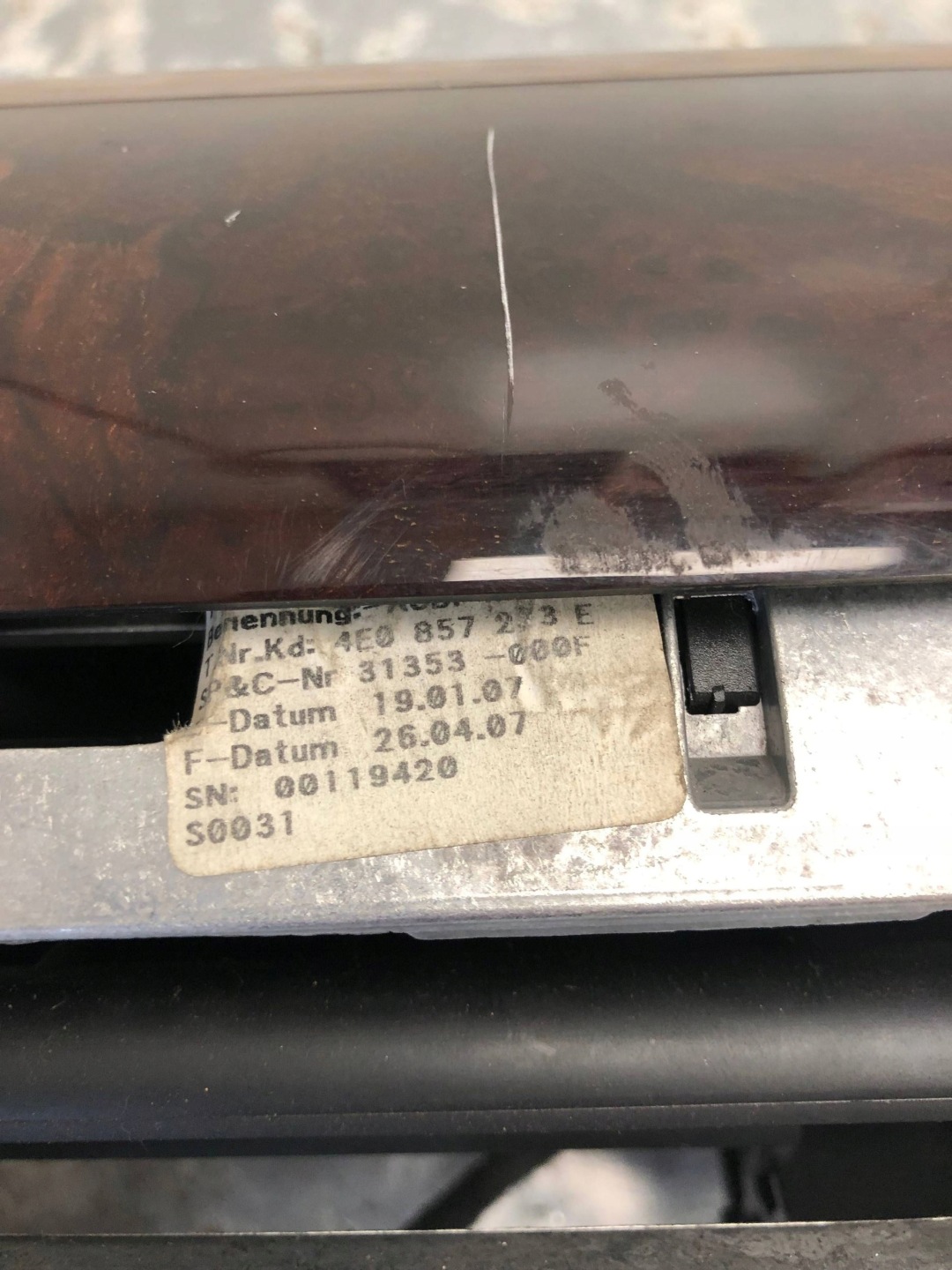 display AUDI A8 D3 4E0857273E