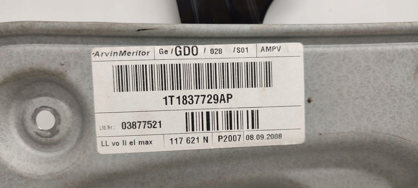 window regulator left front mechanism VW Touran and LIFT 1,4 TSI