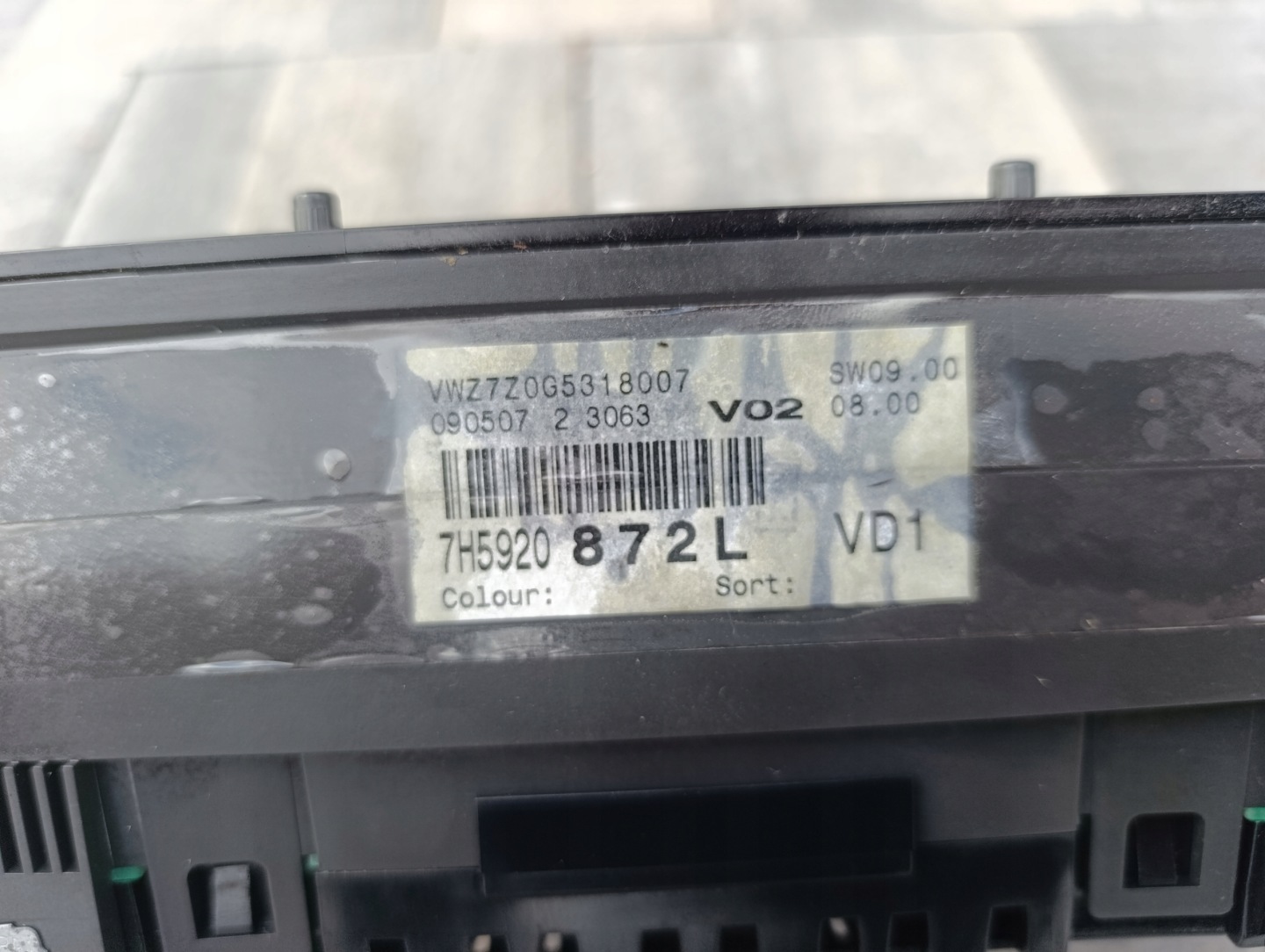 VW T5 MULTIVAN dials 7H5920872L