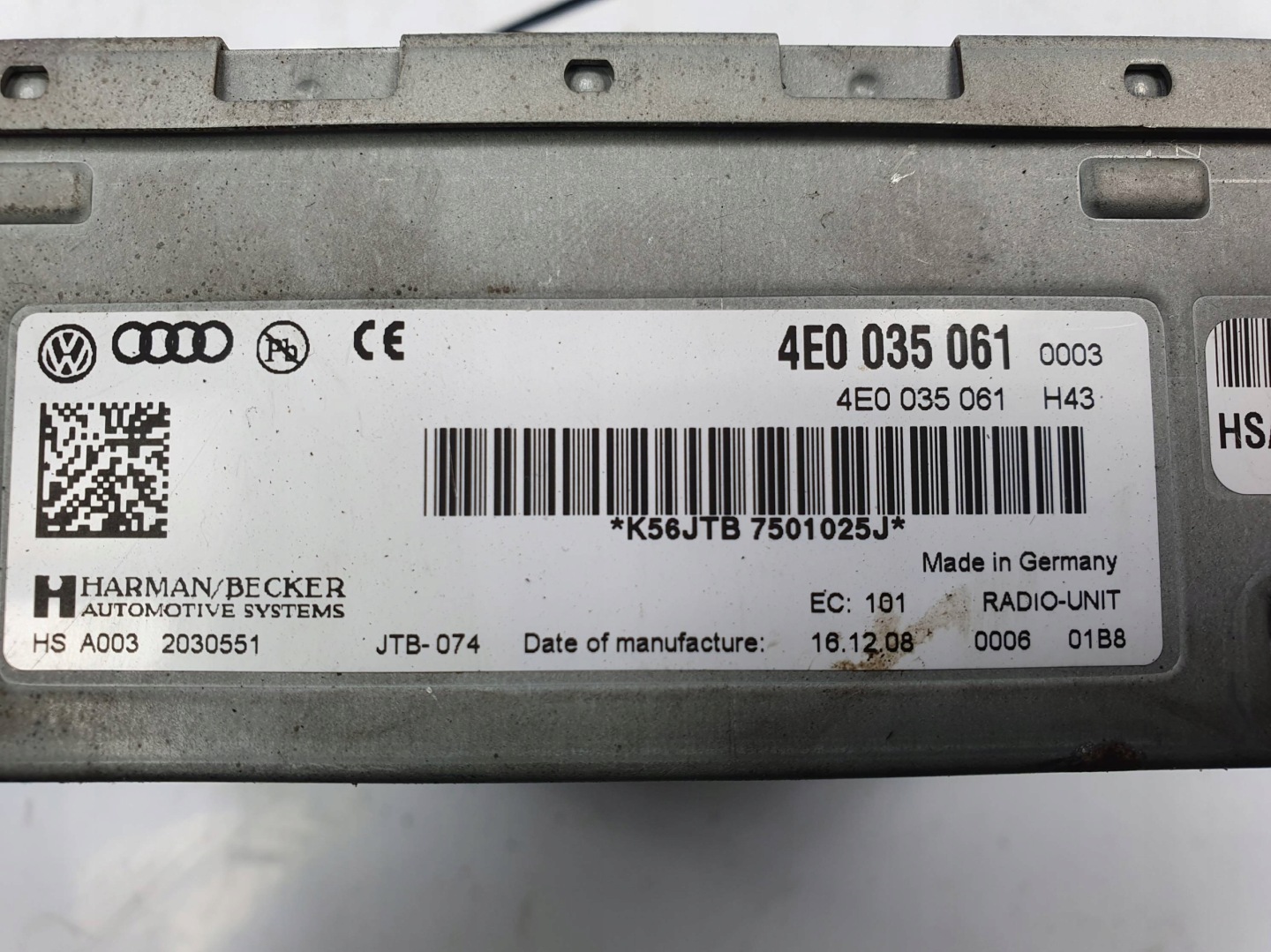 RADIO Radio 4E0035061 AUDI A6 C7