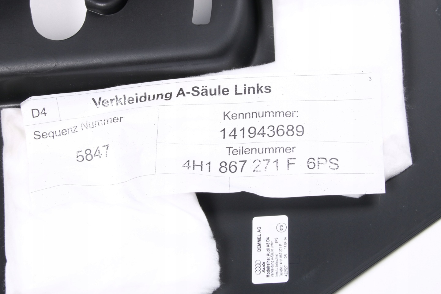 AUDI A8 D4 4H moulding cap threshold left front 4H1867271F