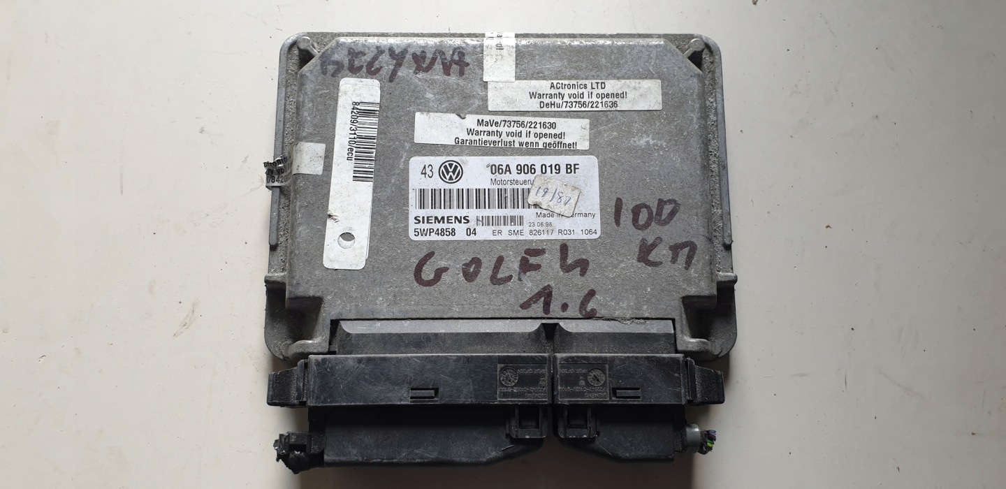 computer control unit VW GOLF 4 1.6 06A906019BF
