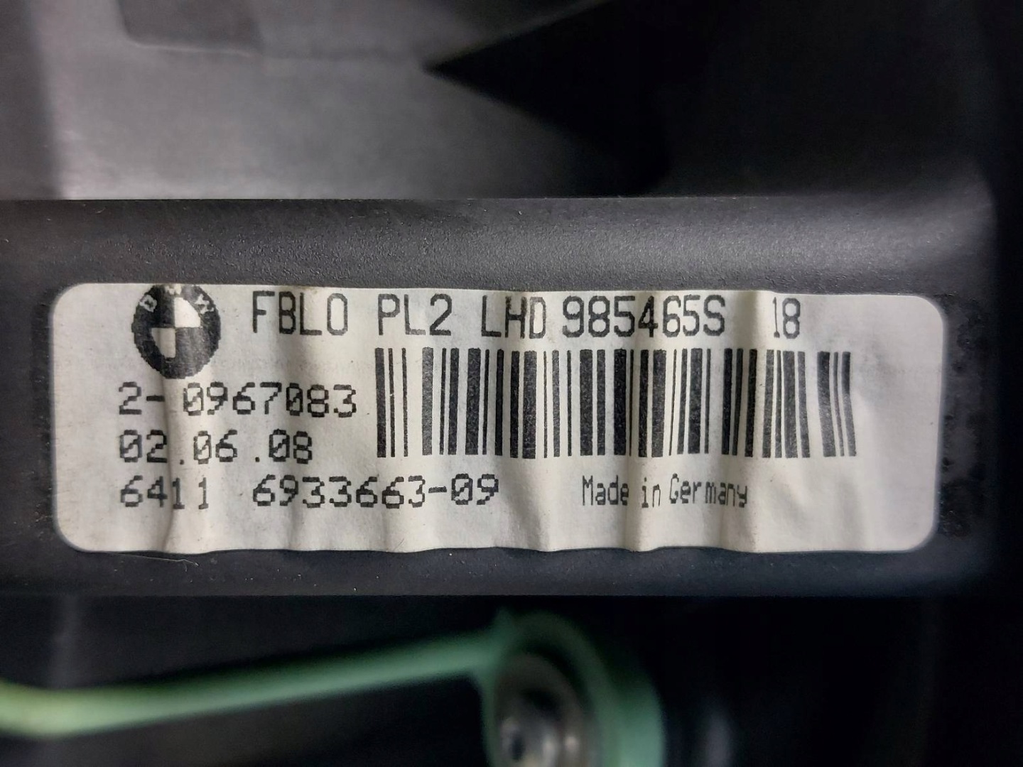 obal topení BMW E91 318i 983360Z 929888G 6933663 9181171