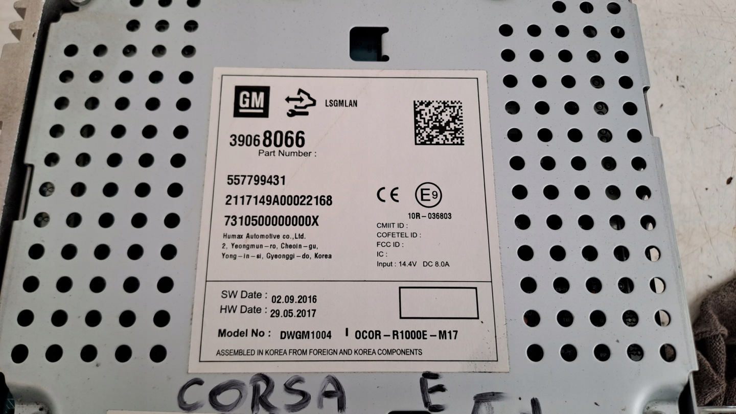 Radio 39068066 Opel Corsa E