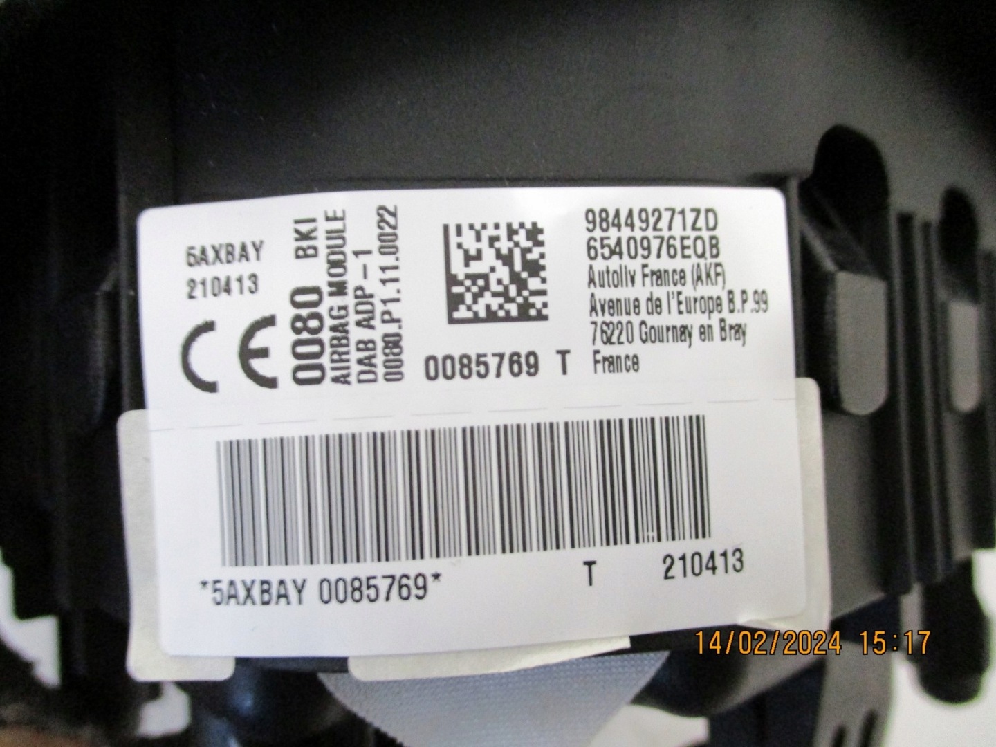 dashboard CITROEN DS4 II 23R unprotected