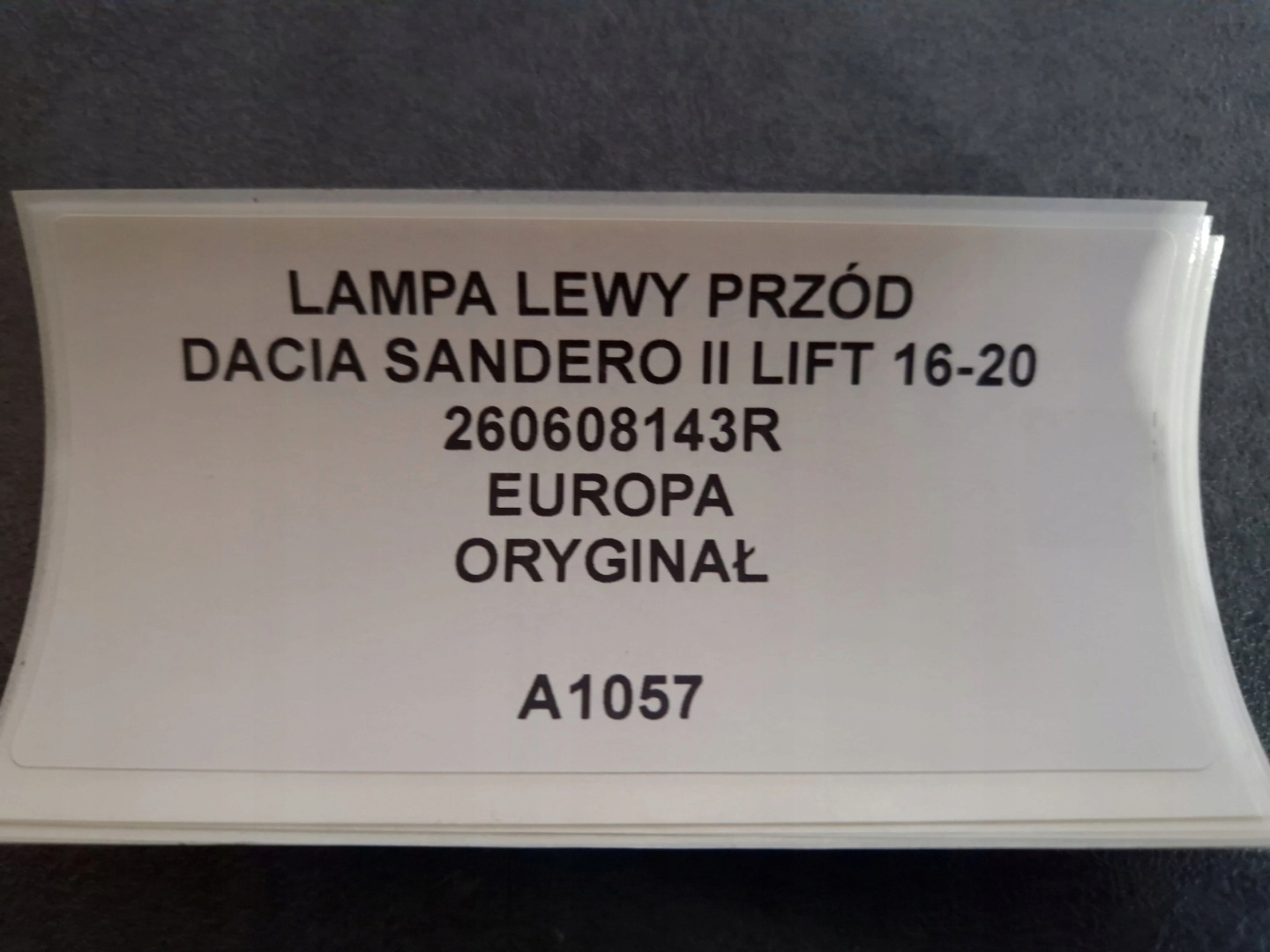 light left front DACIA SANDERO II LIFT 16-20 original 260608143R