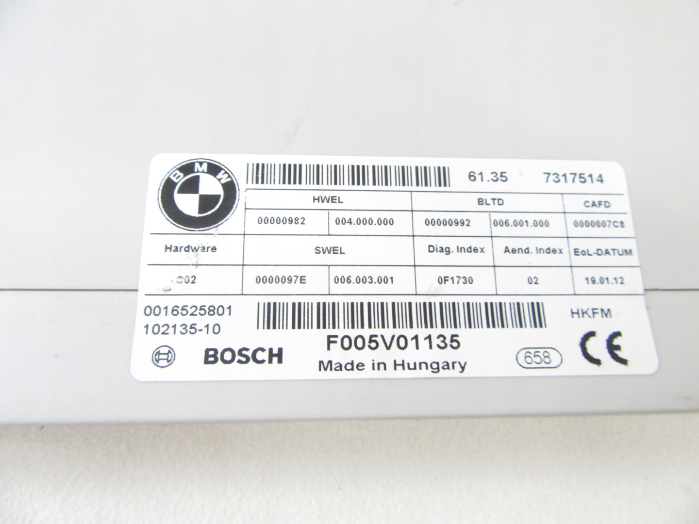 control unit module bonnet electrical HKL BMW 5 F11 Kombi Touring 7317514