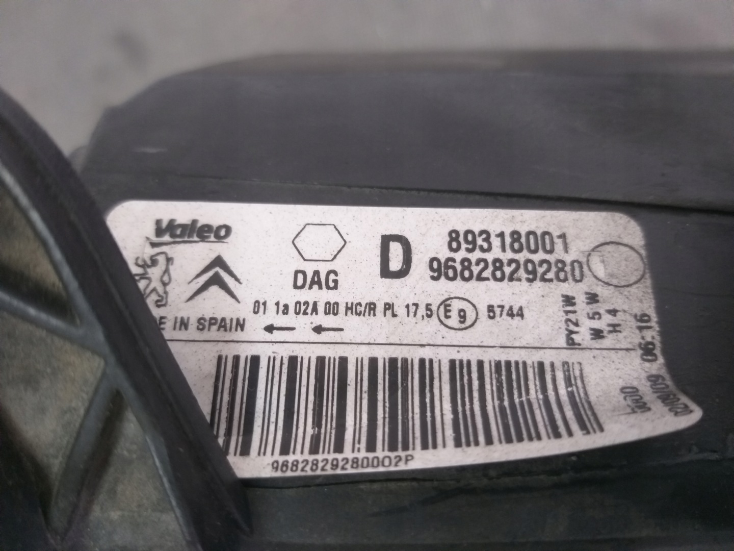 LIGHT FRONT RIGHT PEUGEOT PARTNER III 3 08-12 9682829280