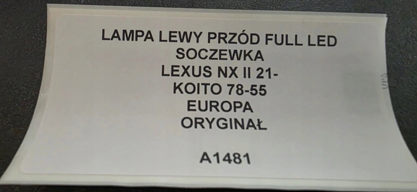 light left front FULL LED lens LEXUS NX II 21- original KOITO 78-55