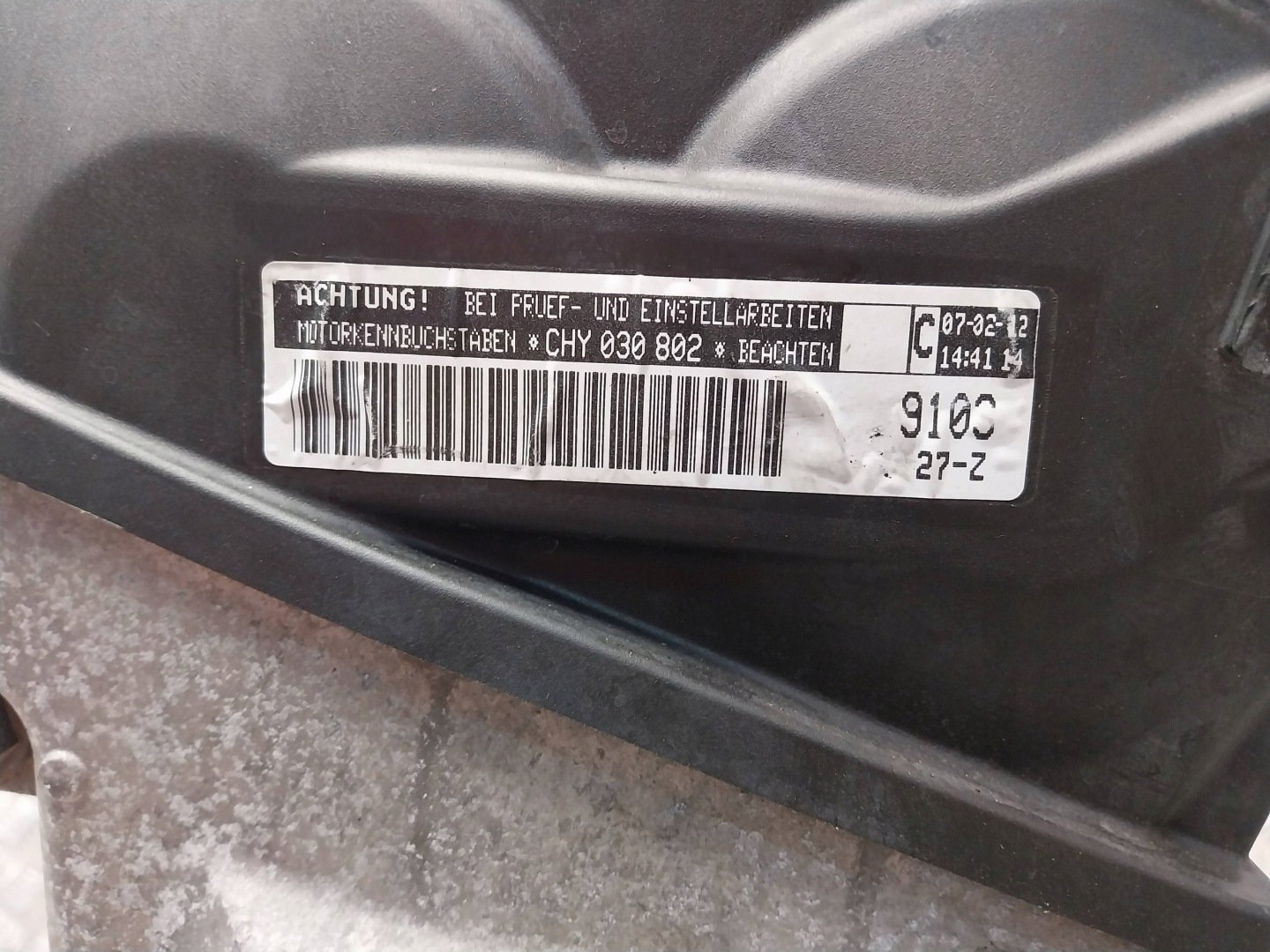 engine CHY SKODA FABIA III VW UP MII CITIGO 1.0 MPI unprotected pillar