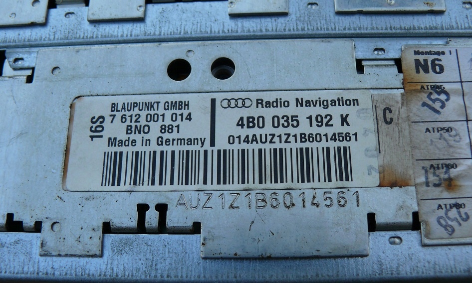 RADIO Navigation 2 DIN NAVIPLUS Z KODEM AUDI S6 A6 C5 4B0035192K