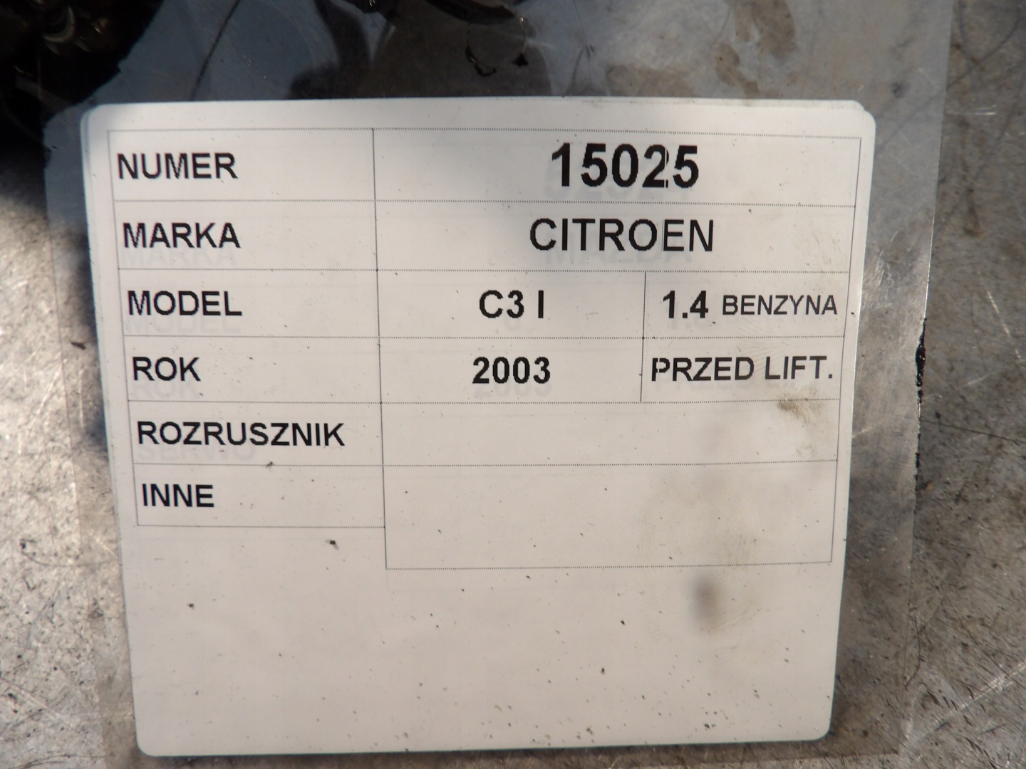 Citroen C3 and starter D6RA572