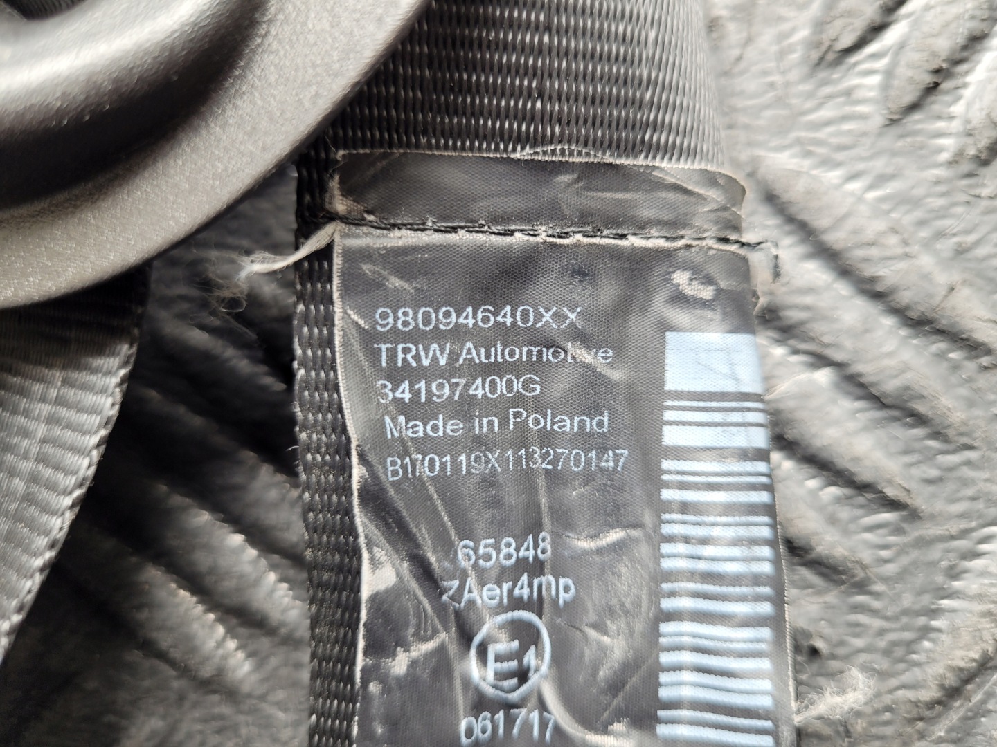 tension belt safety front front left 98094640 PEUGEOT 3008 II