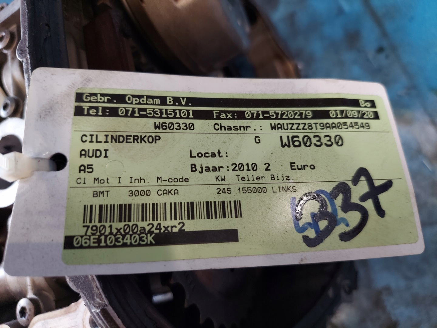 TESTATA AUDI A5 2010 R 3.0 TFSI CAKA 155.000km