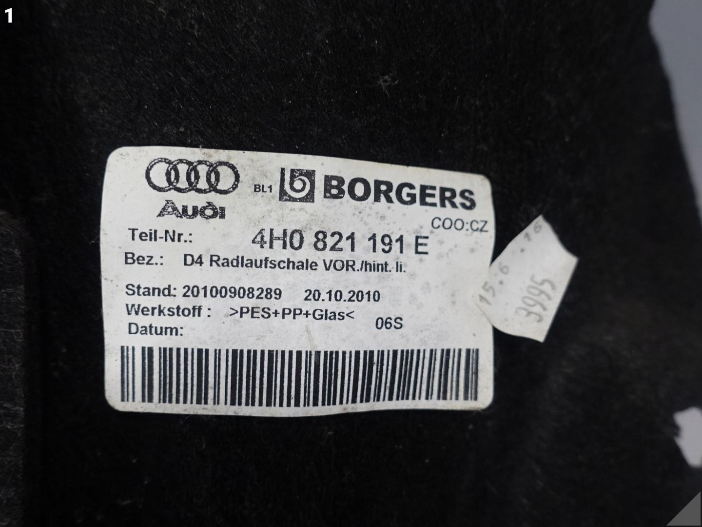 AUDI S8 A8 4H0 D4 09-17 mudguard cover WNEKI wheels left front rear part