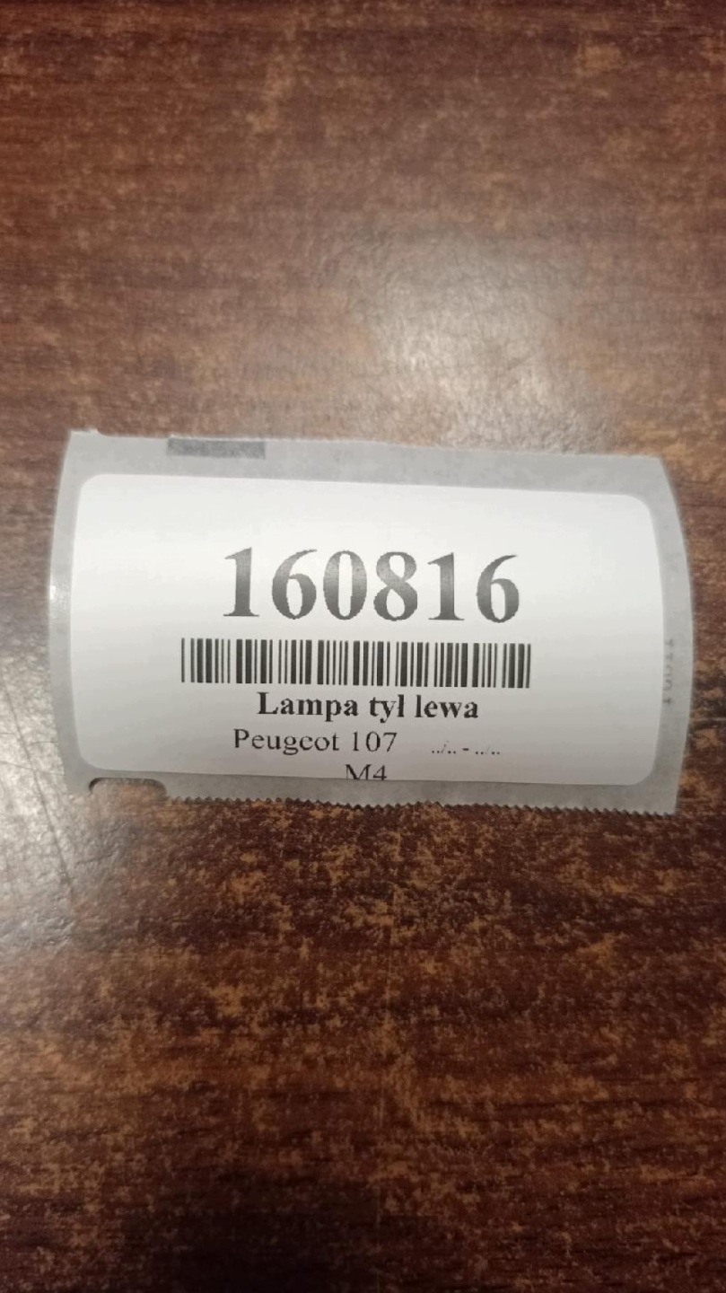 PEUGEOT 107 light LEWYTYL