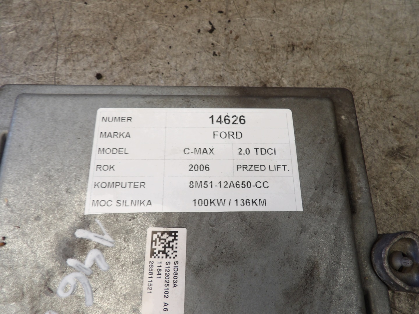 Ford C-max 2,0 TDCI Computer DES MOTORS