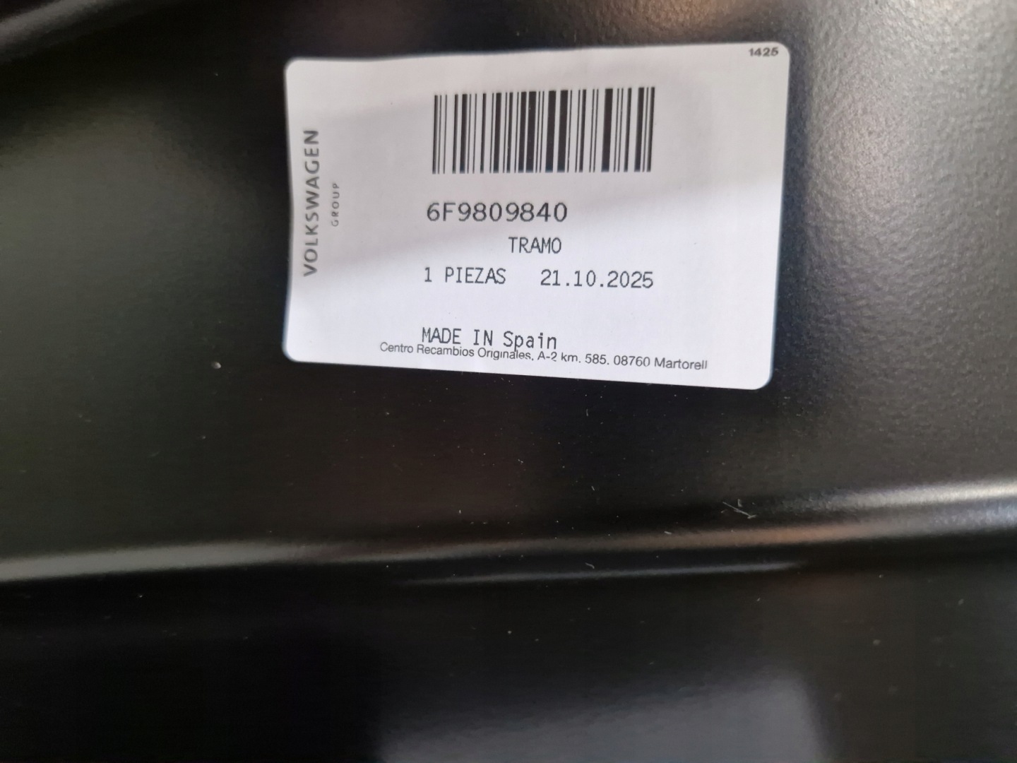 SEAT ARONA 6F9 cut out side threshold right right pillar 6F9809840