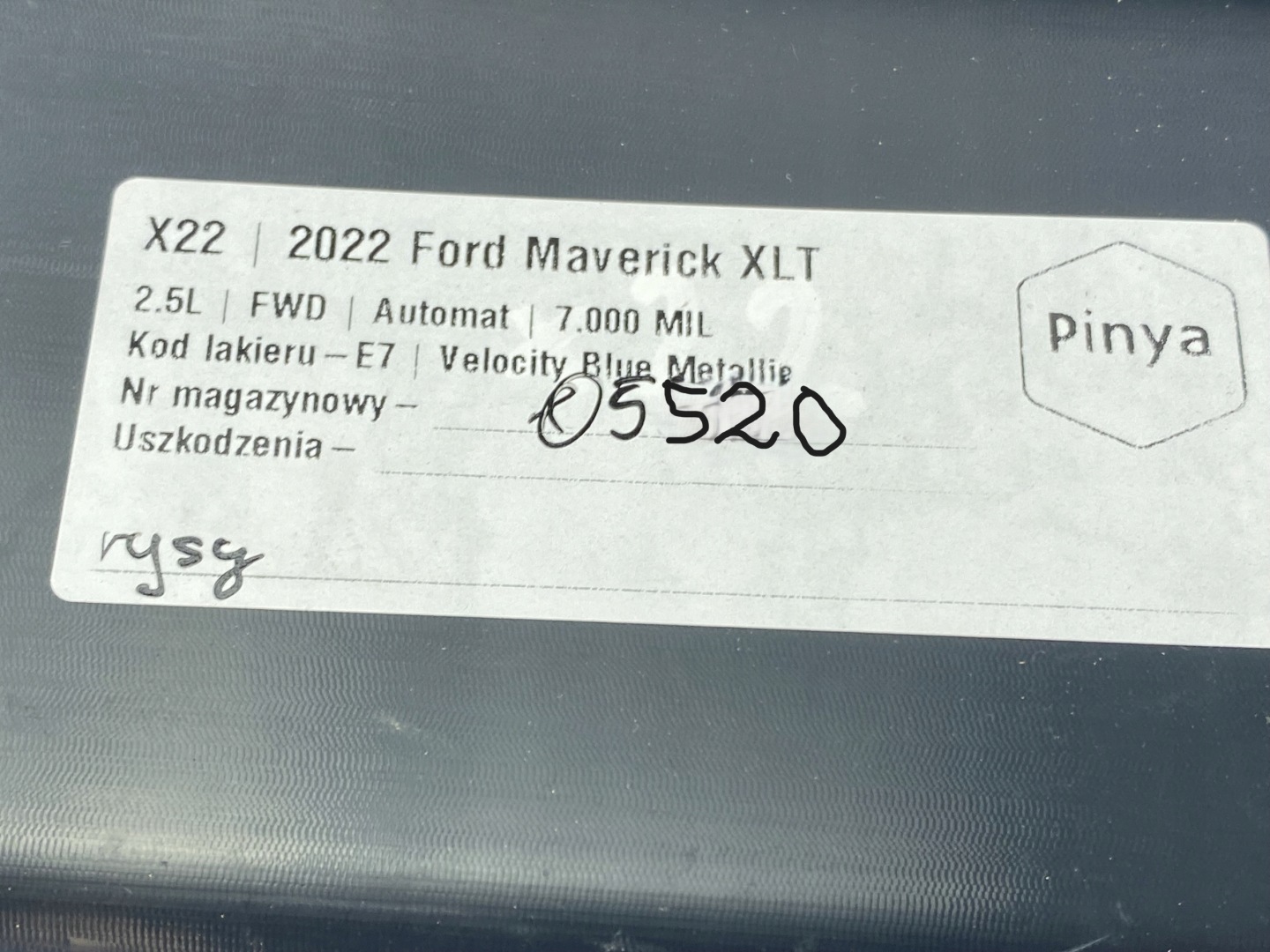Blende Abdeckung mitte slupka C Füllung Ford Maverick 2022+ USA
