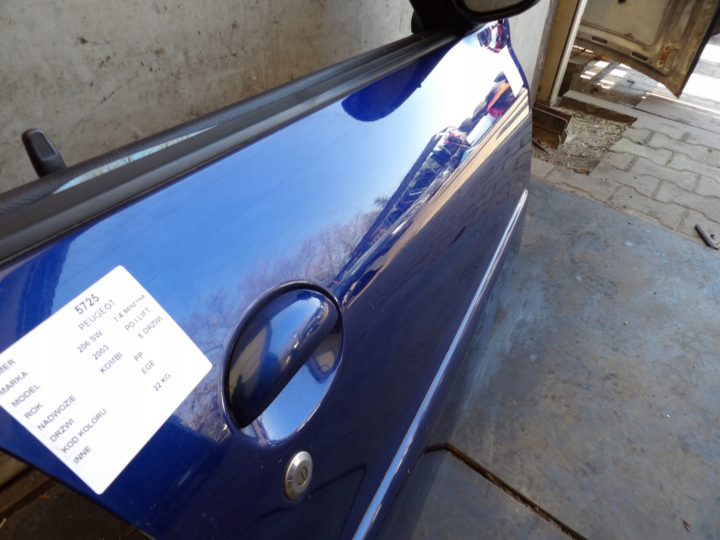 Peugeot 206 SW door front right lak. EGE