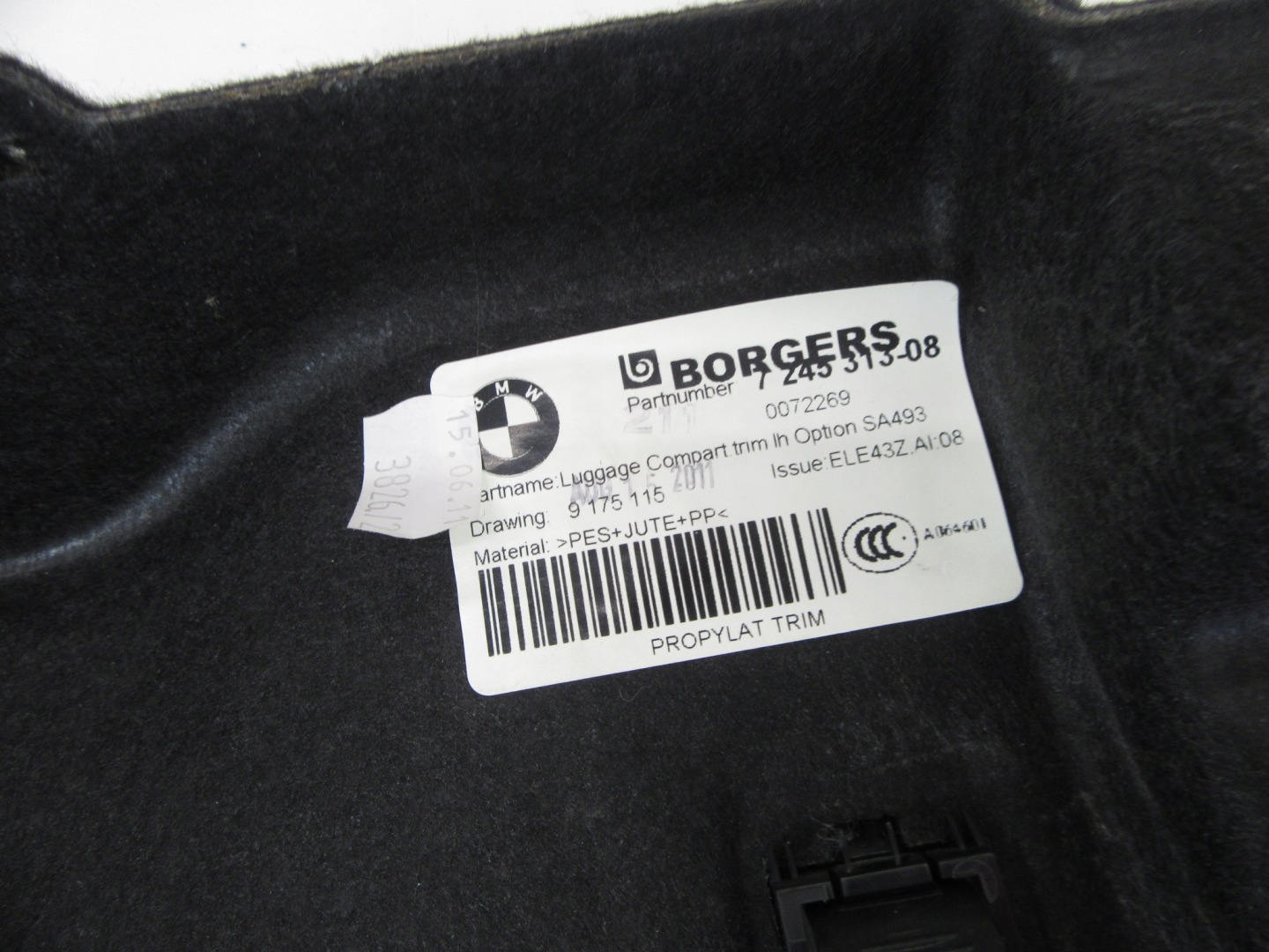 side cover upholstery boot left left rear part BMW F25 X3
