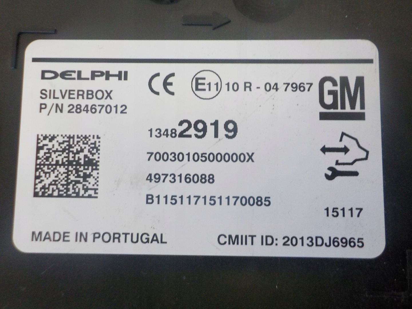 OPEL INSIGNIA modulo RADIA SILVERBOX 13482919 28467012