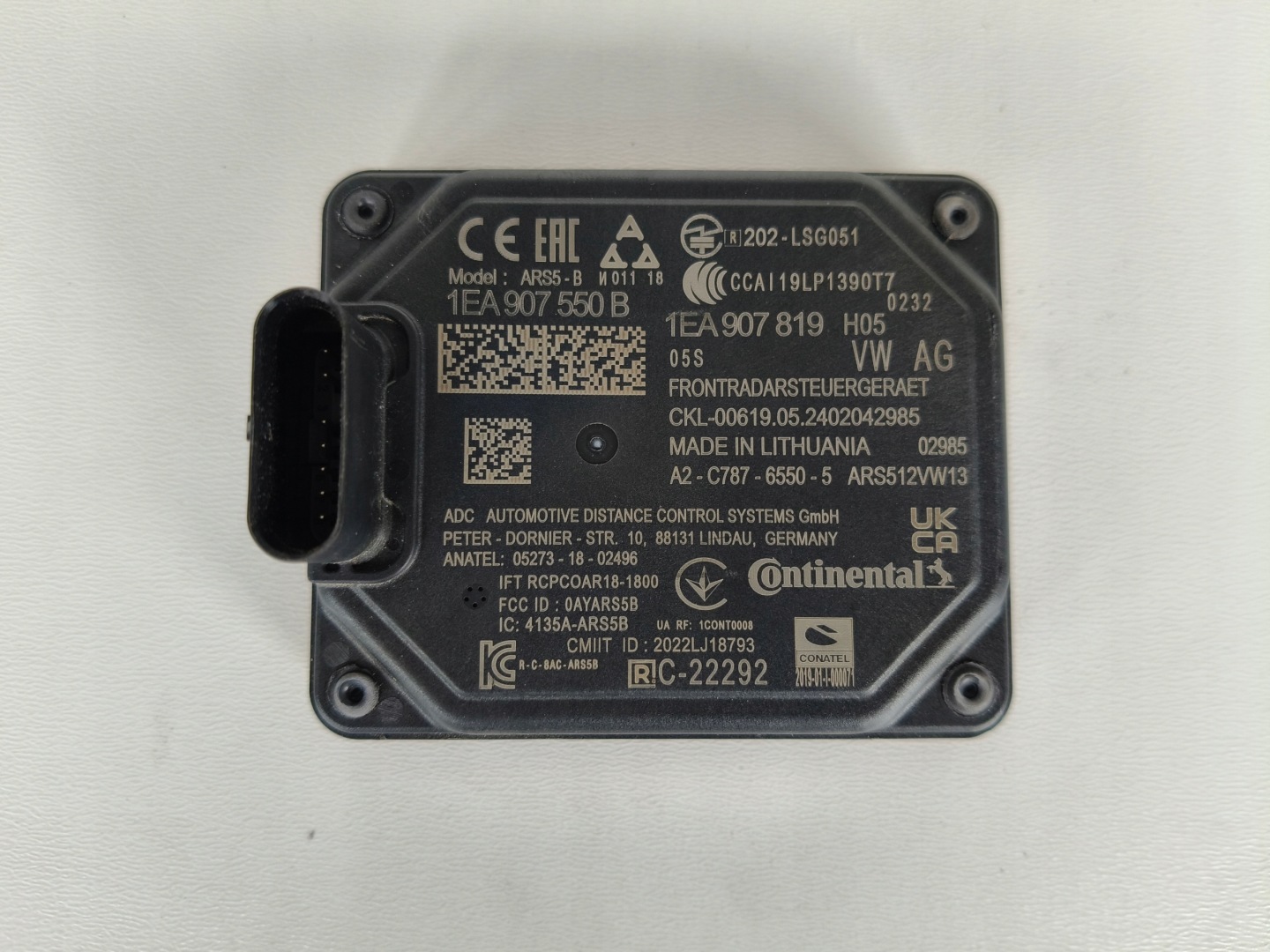 RADAR DISTRONIC ACC Sensor VW AUDI SKODA 1EA907550B