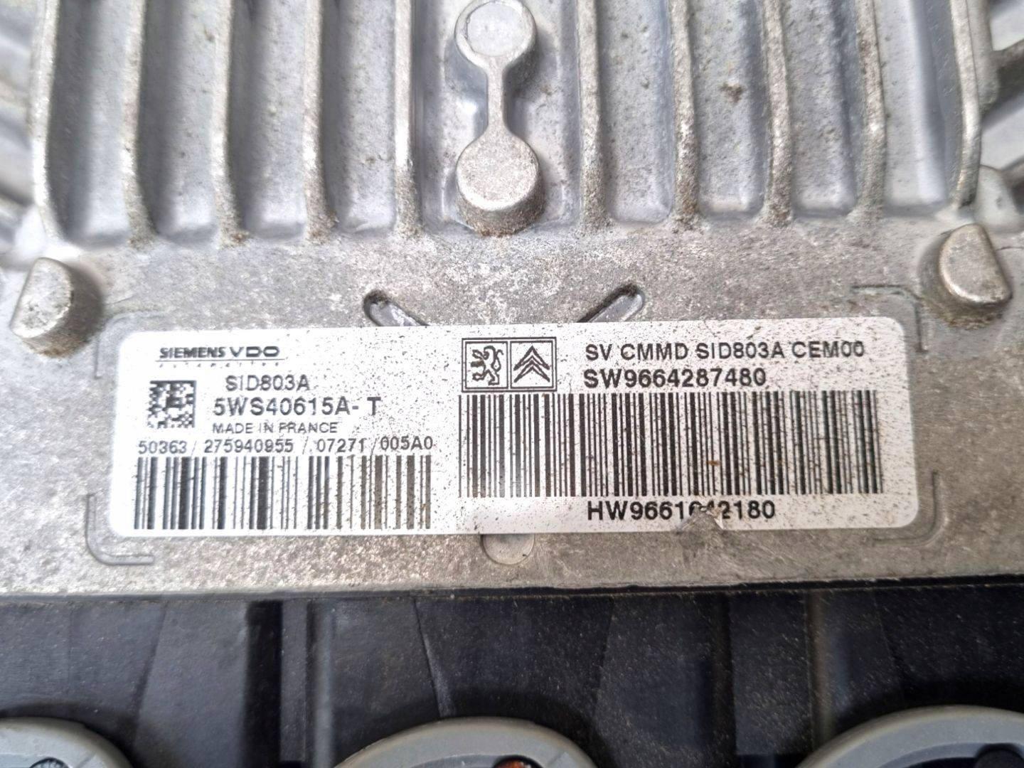 control unit of the engine Citroen C4 Picasso 2008 9661642180