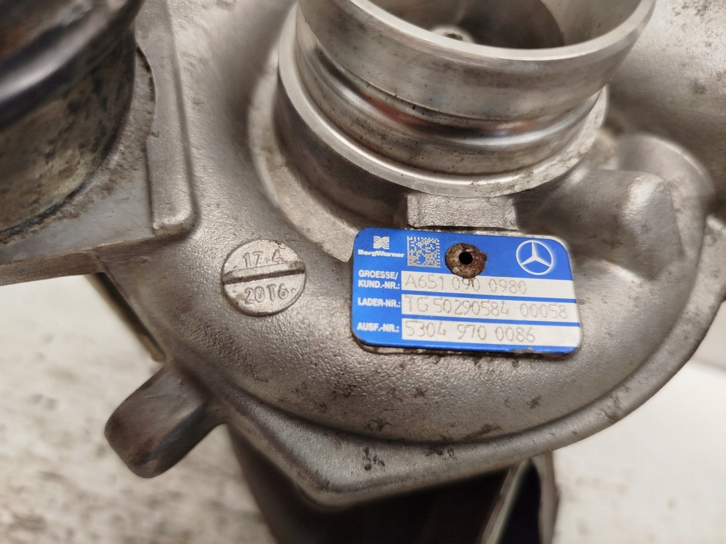 turbo 2,2 CDI Mercedes A6510900980