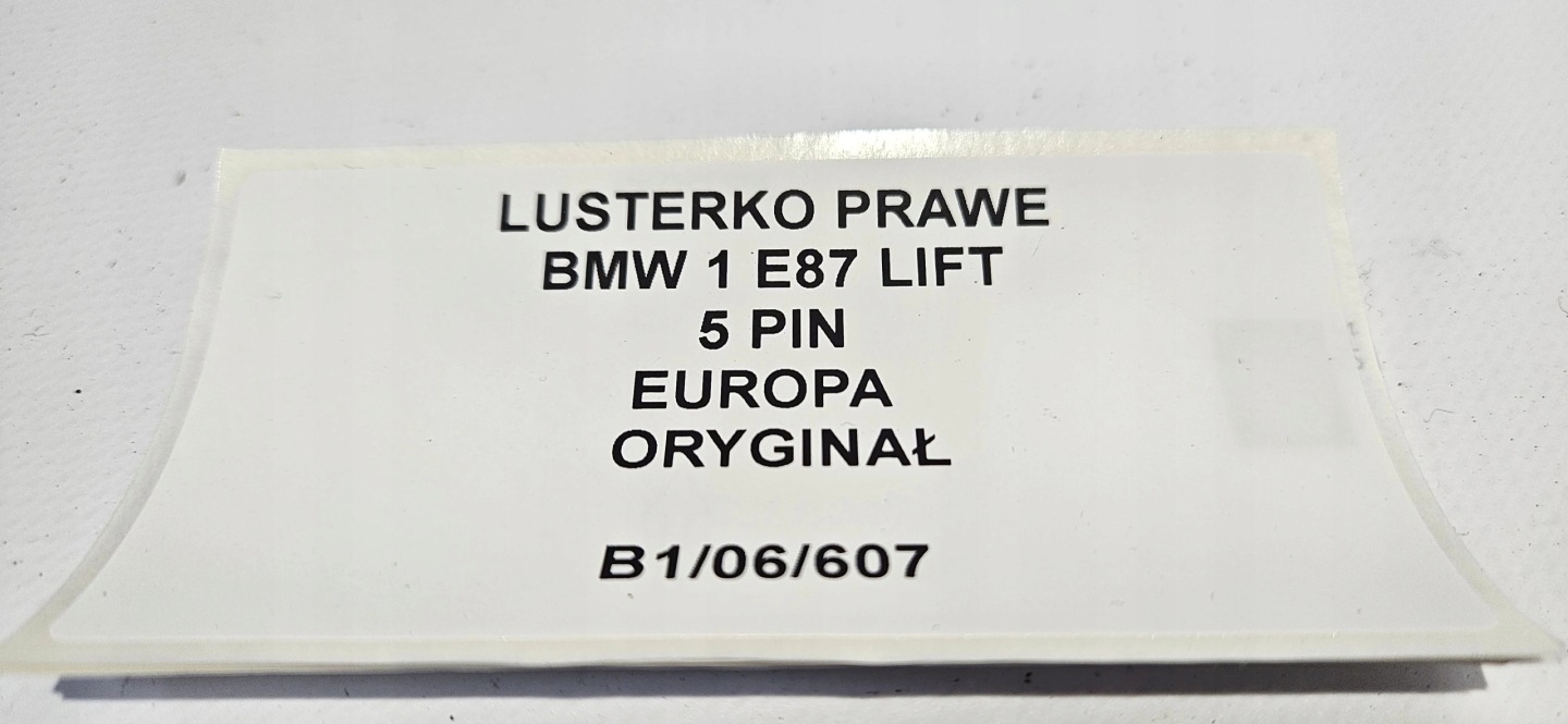 mirror right BMW 1 E87 LIFT 5 PIN EUROPA