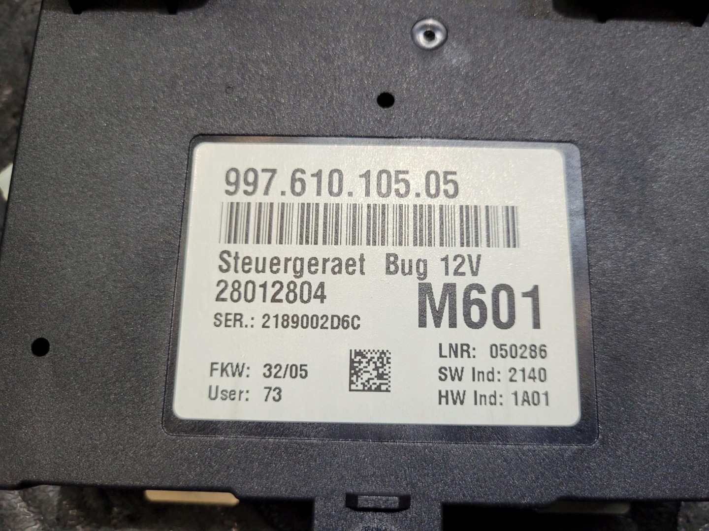 module control unit 99761010505 3.2 PORSCHE BOXSTER CAYMAN S 987