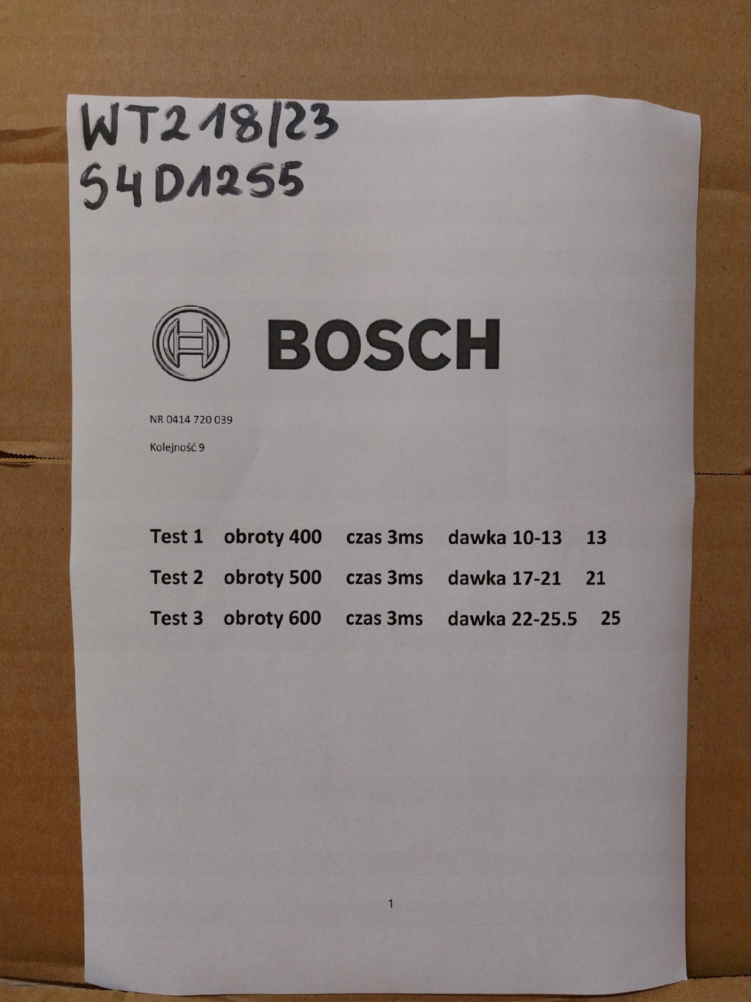nozzle VW 1.9TDI BOSCH 0414720039