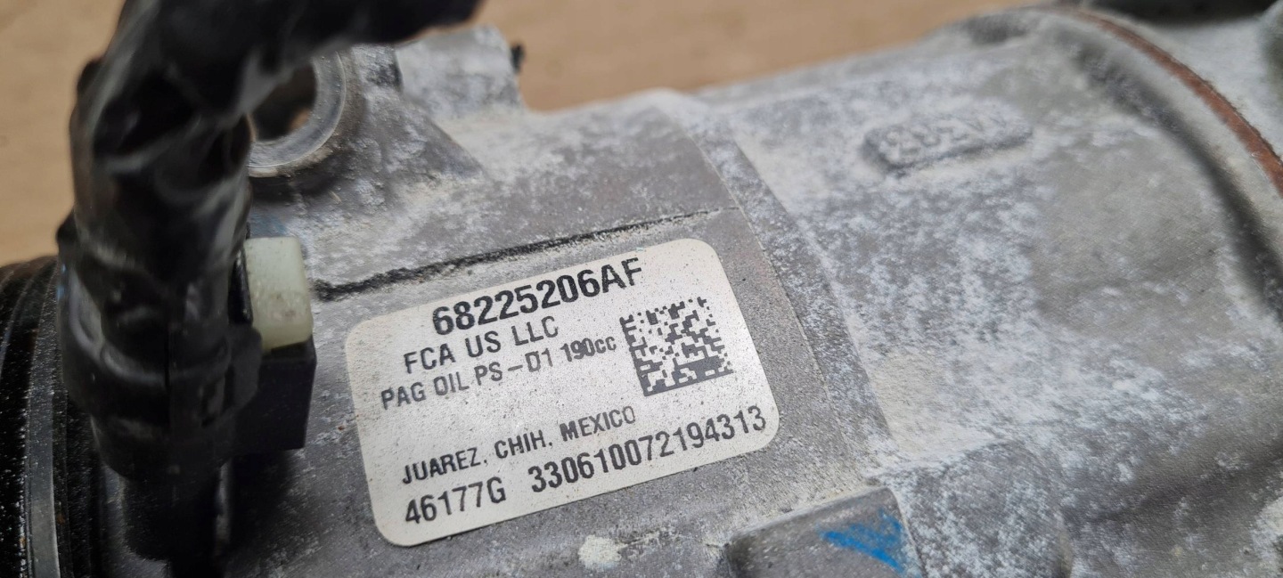 Chrysler Pacifica 2022 compressor compressor; of the air conditioning 3.6 A/C 68225206AF
