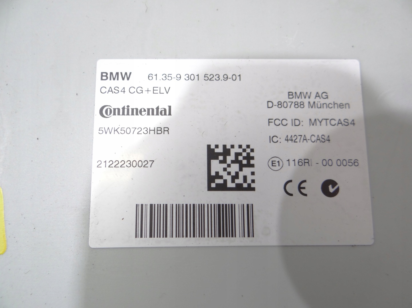 module control unit CAS BMW 5 F10 F11 9301523