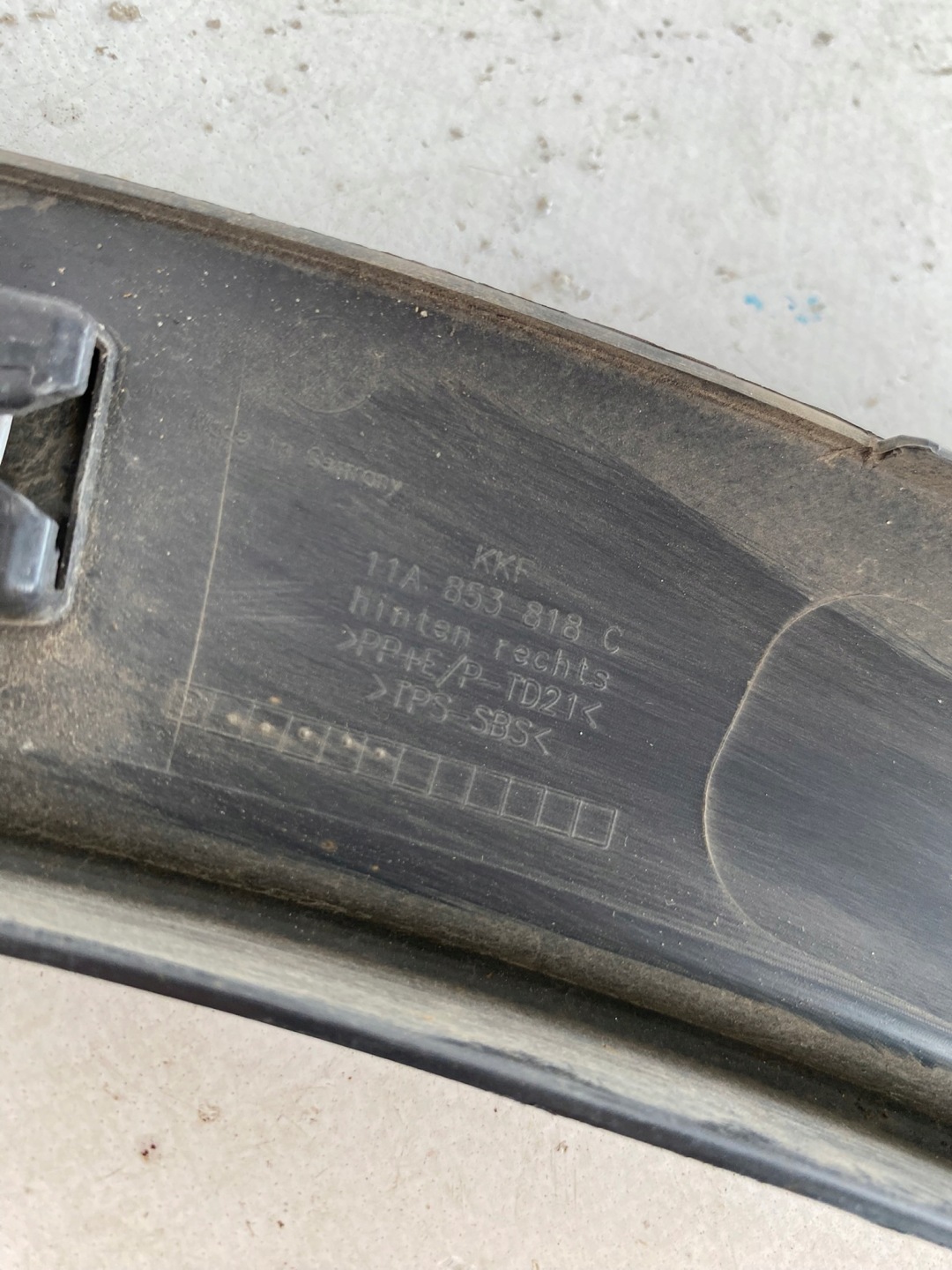VW ID.4 ID4 20- modanatura parafango Destra posteriore 11A853818C
